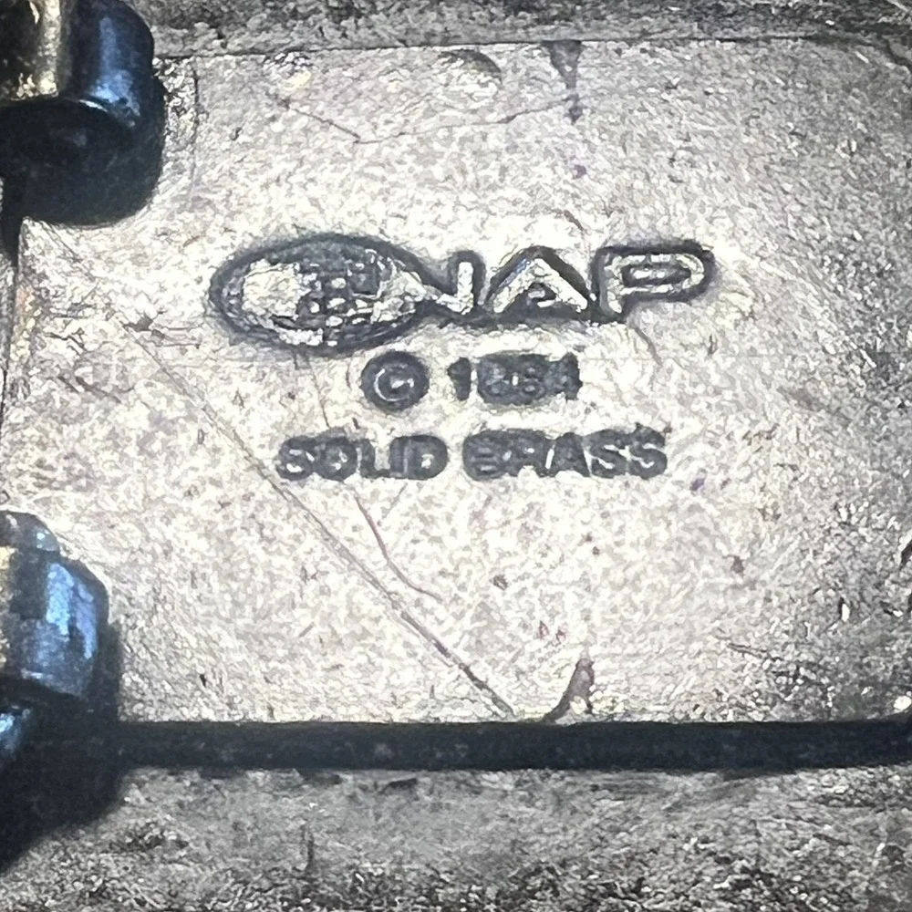 Vintage 1984 NAP Solid Brass Jumping Trout Fisherman Belt Buckle Made in USA